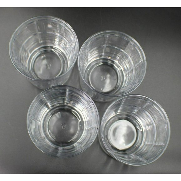 PASABAHCE Turkish Glass Tumblers Clear Squares Pattern Vintage - Picture 4 of 5